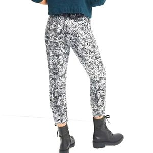 Anthropologie Porridge silver sequined black leggings NWT